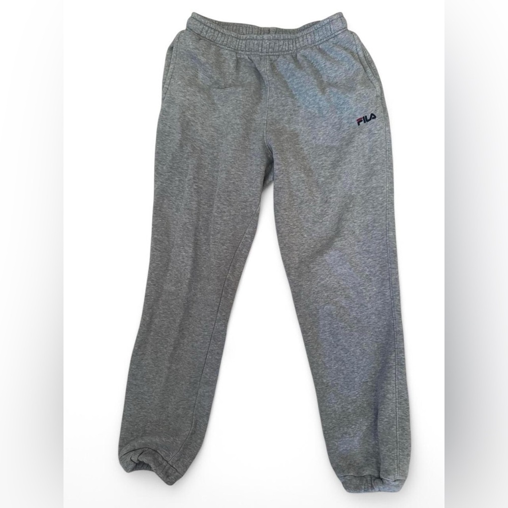 Fila Gray Sweatpants with Elastic Waistband and Cuffs